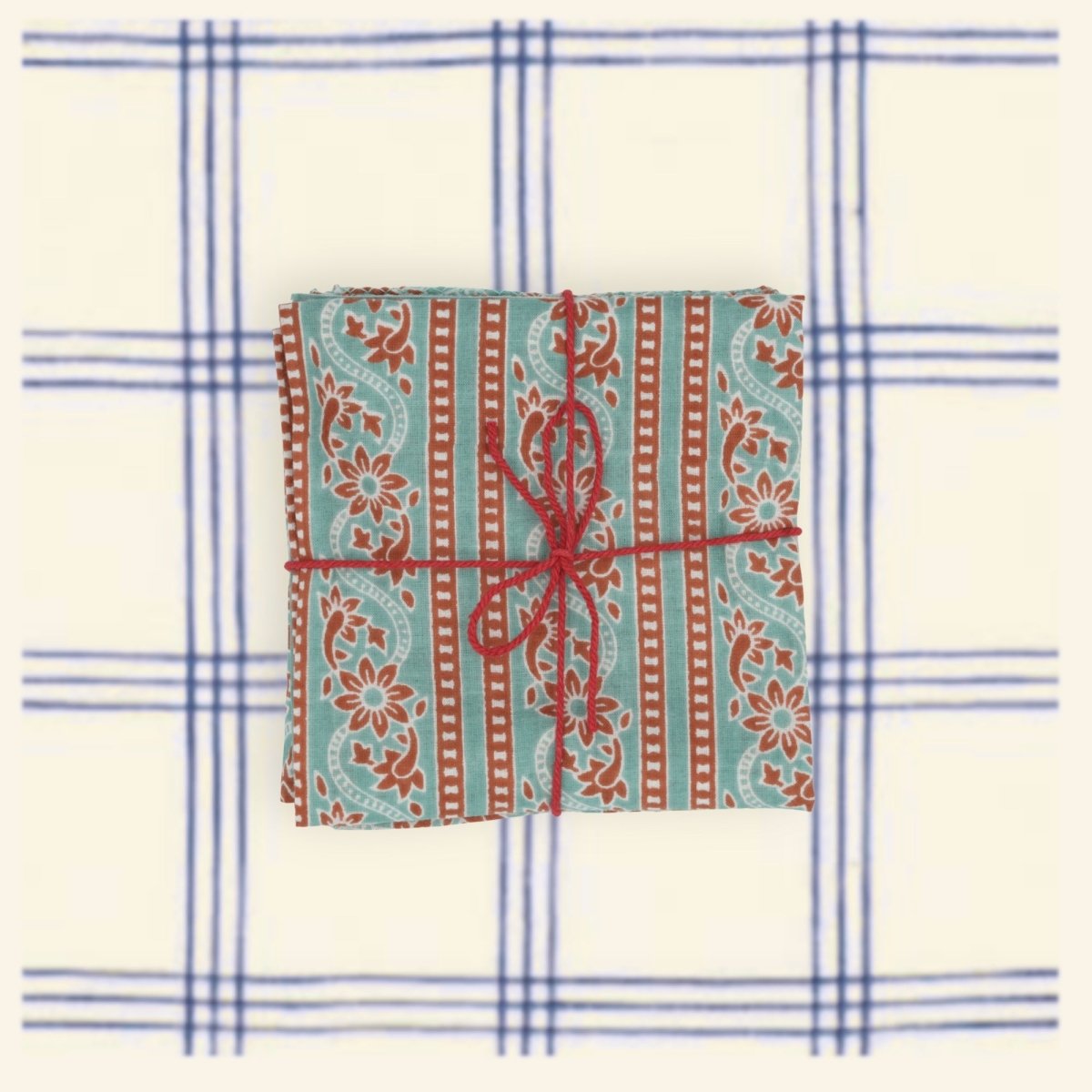 Serviettes de table x4 Craspedia Frosty - Suzette