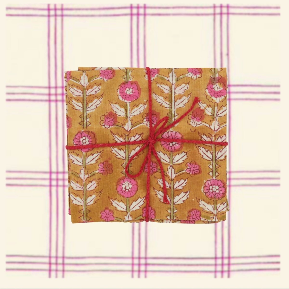 Serviettes de table x4 Iberis Moutarde - Suzette