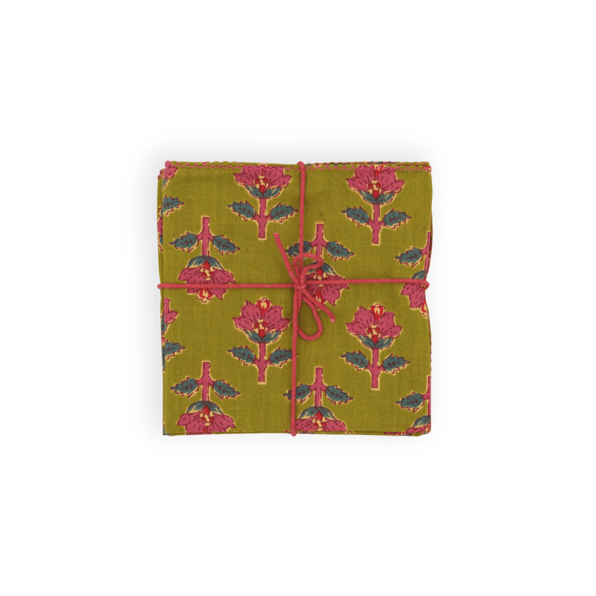 Serviettes de table x4 Jonquille Olive - Suzette