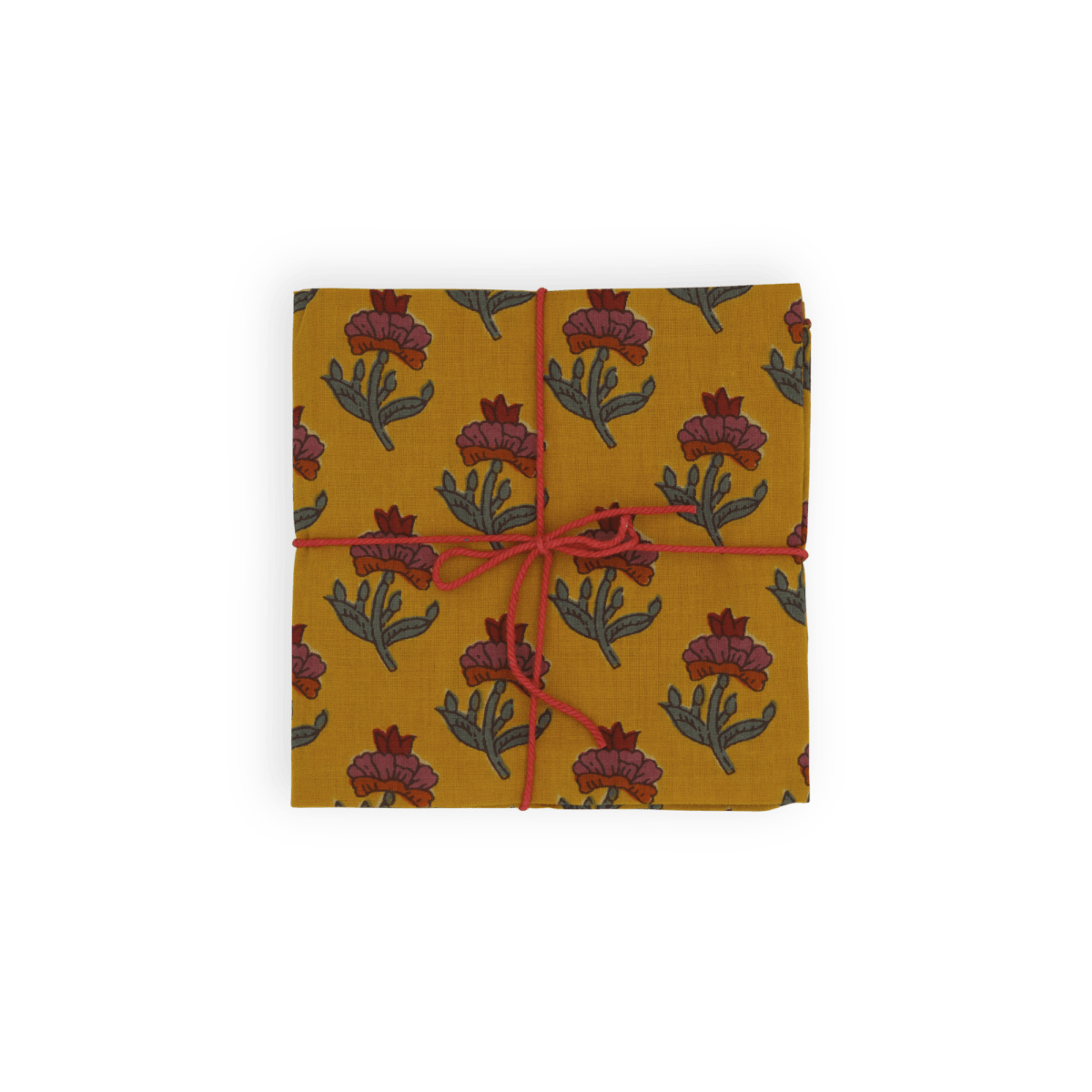 Serviettes de table x4 Oxalis Moutarde - Suzette