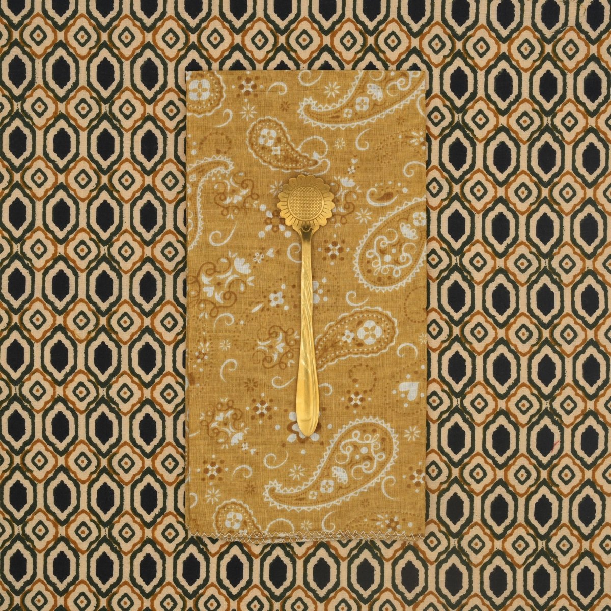 Serviettes de table x4 Paisley Gold - Suzette