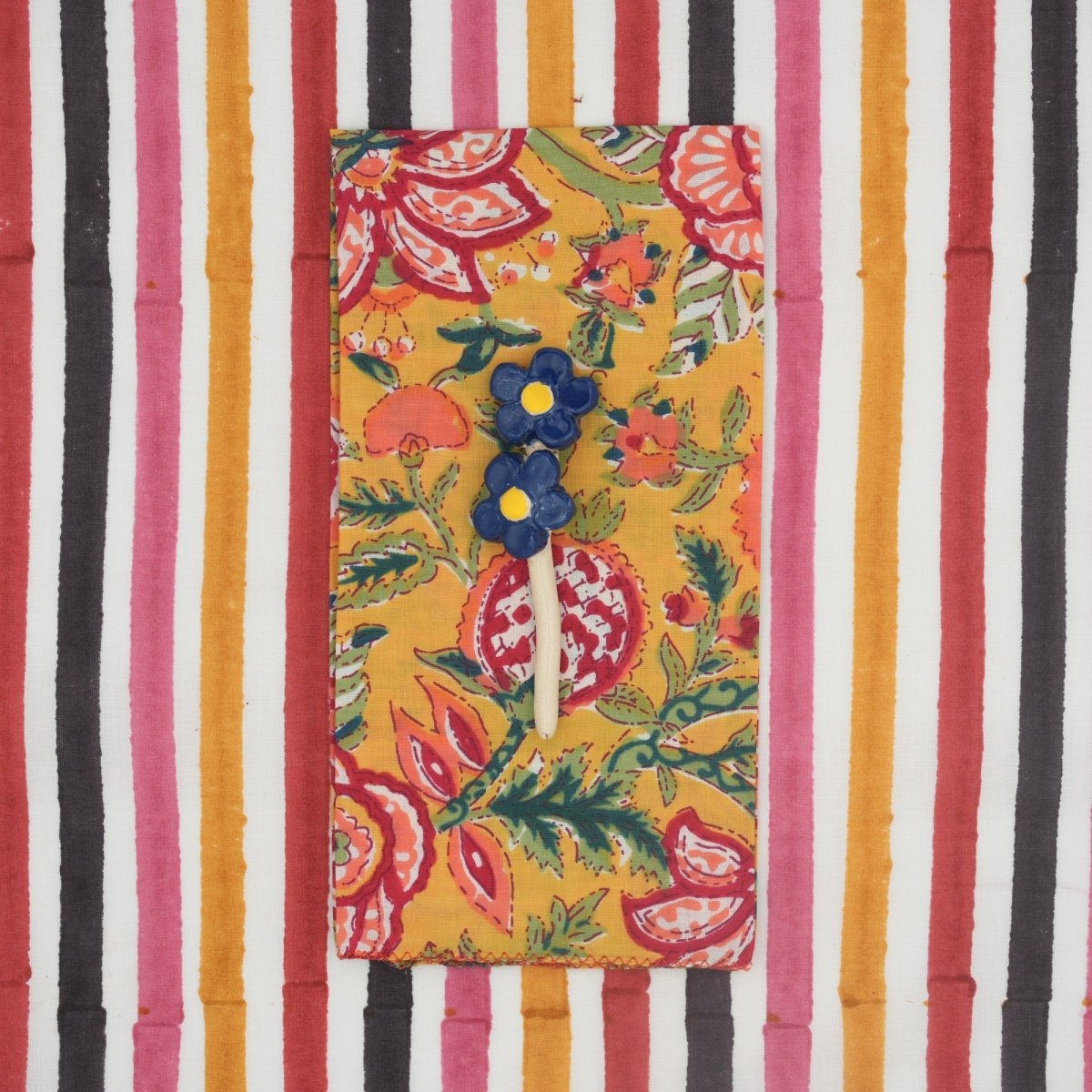 Serviettes de table x4 Zinnia Jaune - Suzette