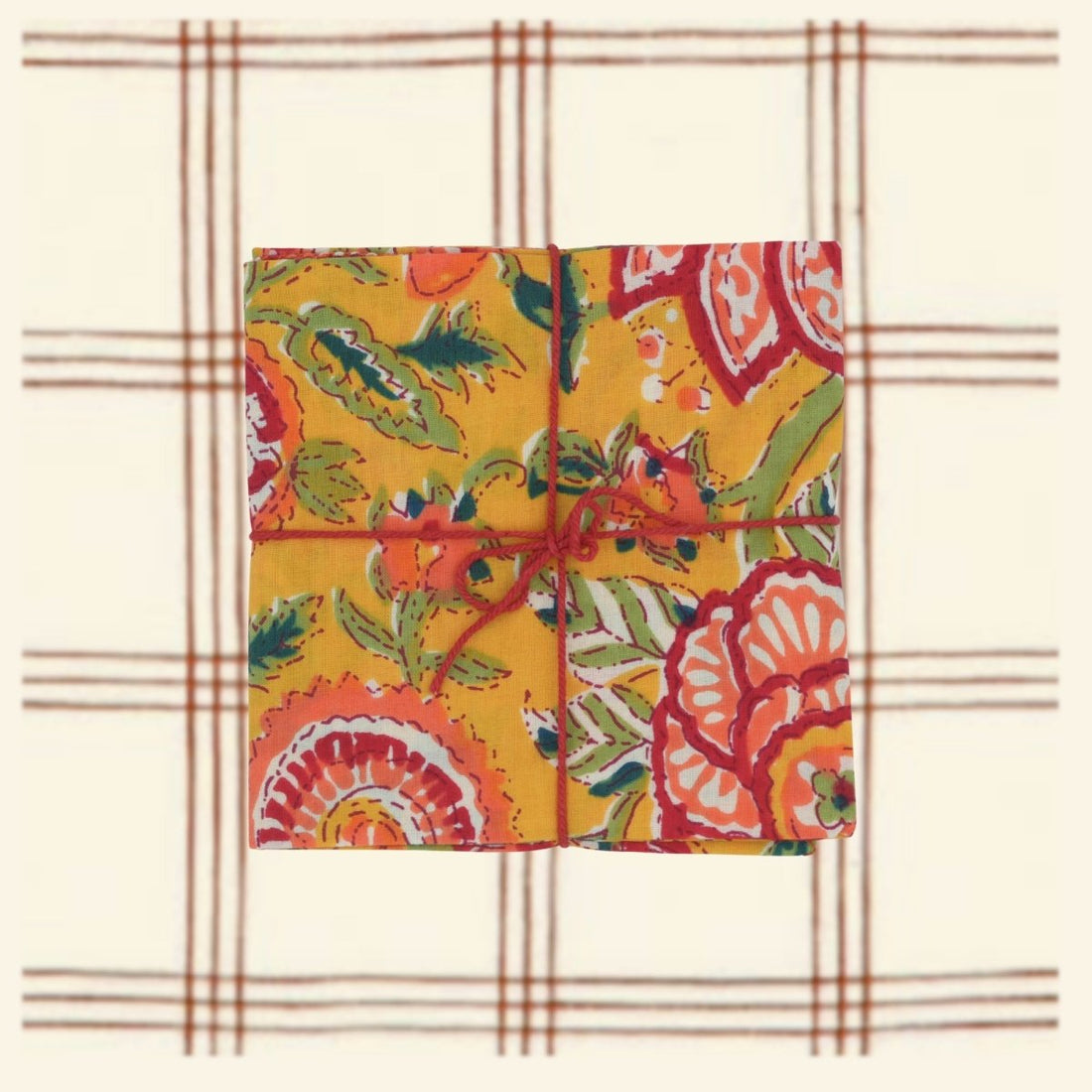 Serviettes de table x4 Zinnia Jaune - Suzette