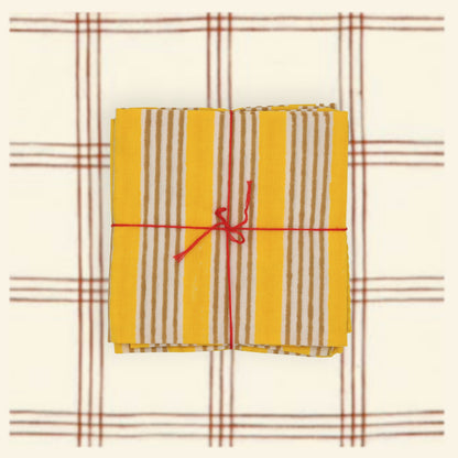 Serviettes de table x4 Alice Gold
