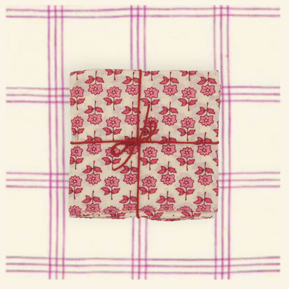 Serviettes de table x4 Bourrache Fadded