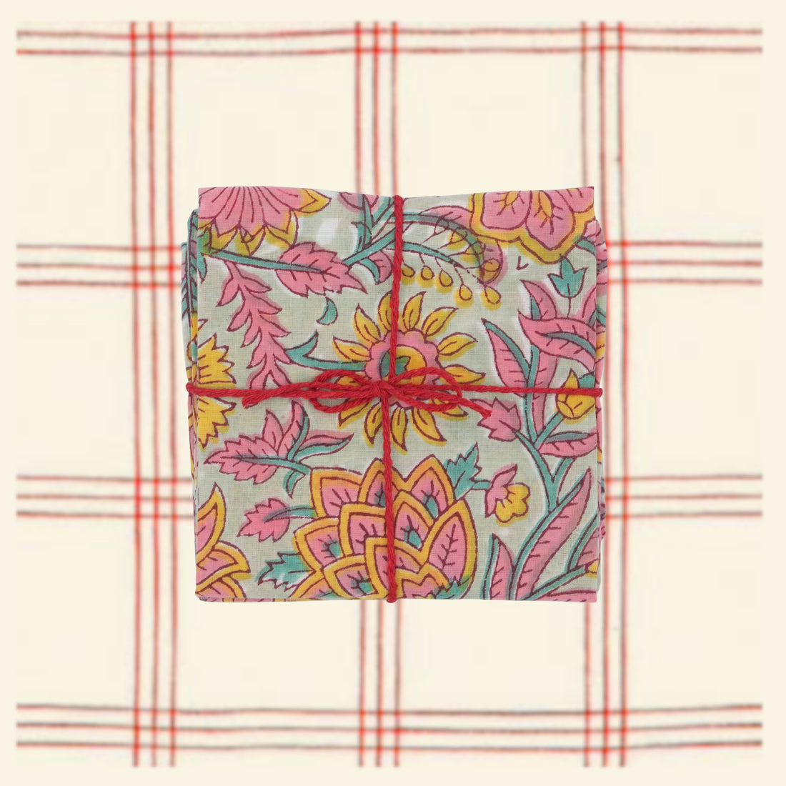 Serviettes de table x4 Capucine Carmine