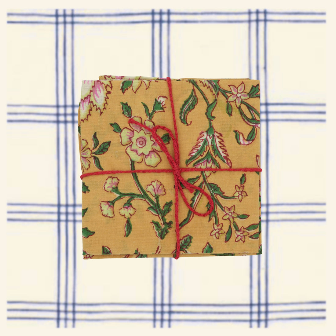 Serviettes de table x4 Dentelaire Moutarde