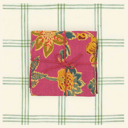 Serviettes de table x4 Liseron Carmine