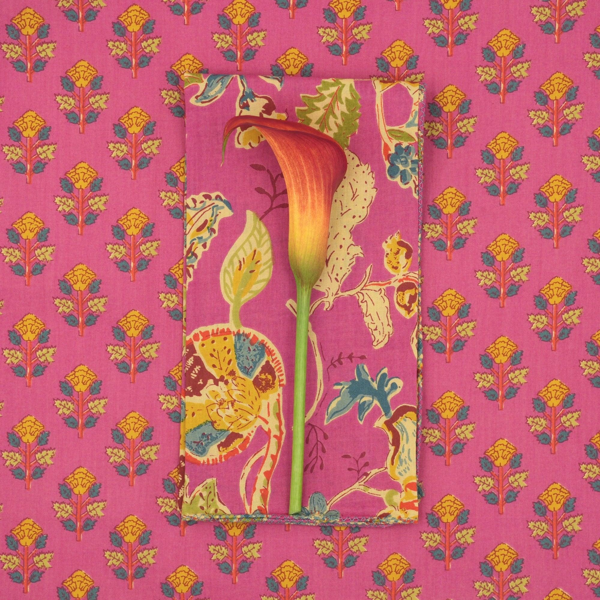 Serviettes de table x4 Liseron Carmine