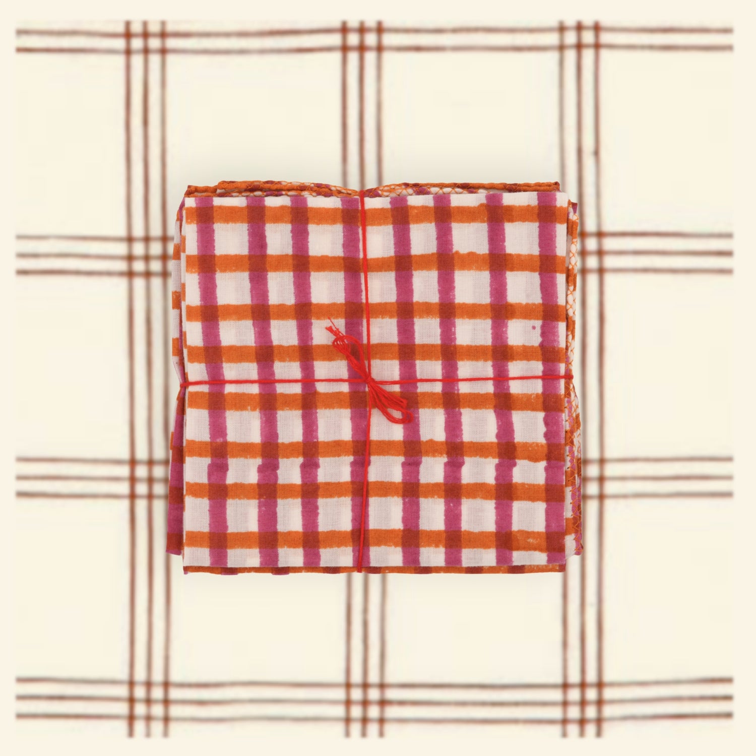 Serviettes de table x4 Mira Garnet