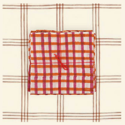 Serviettes de table x4 Mira Garnet