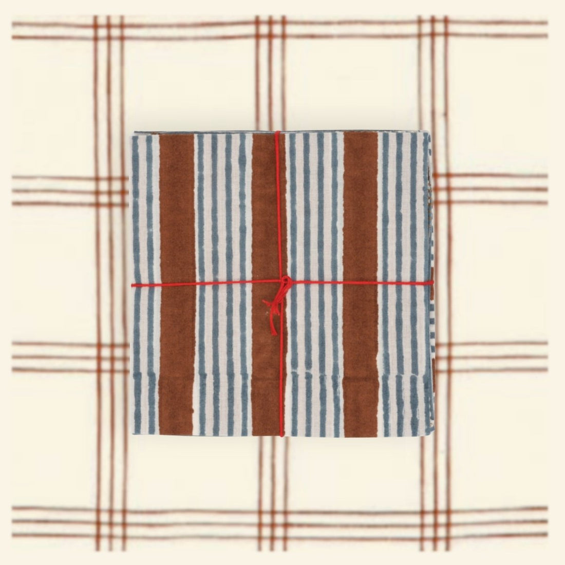 Serviettes de table x4 Alice Tobacco - Suzette