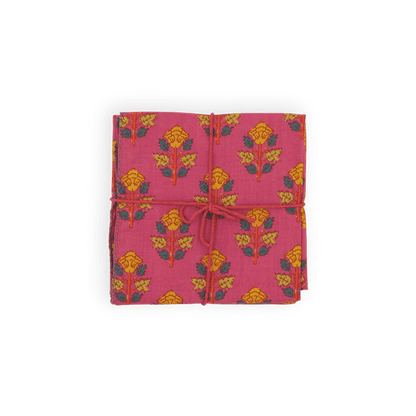 Serviettes de table x4 Belladone Carmine - Suzette