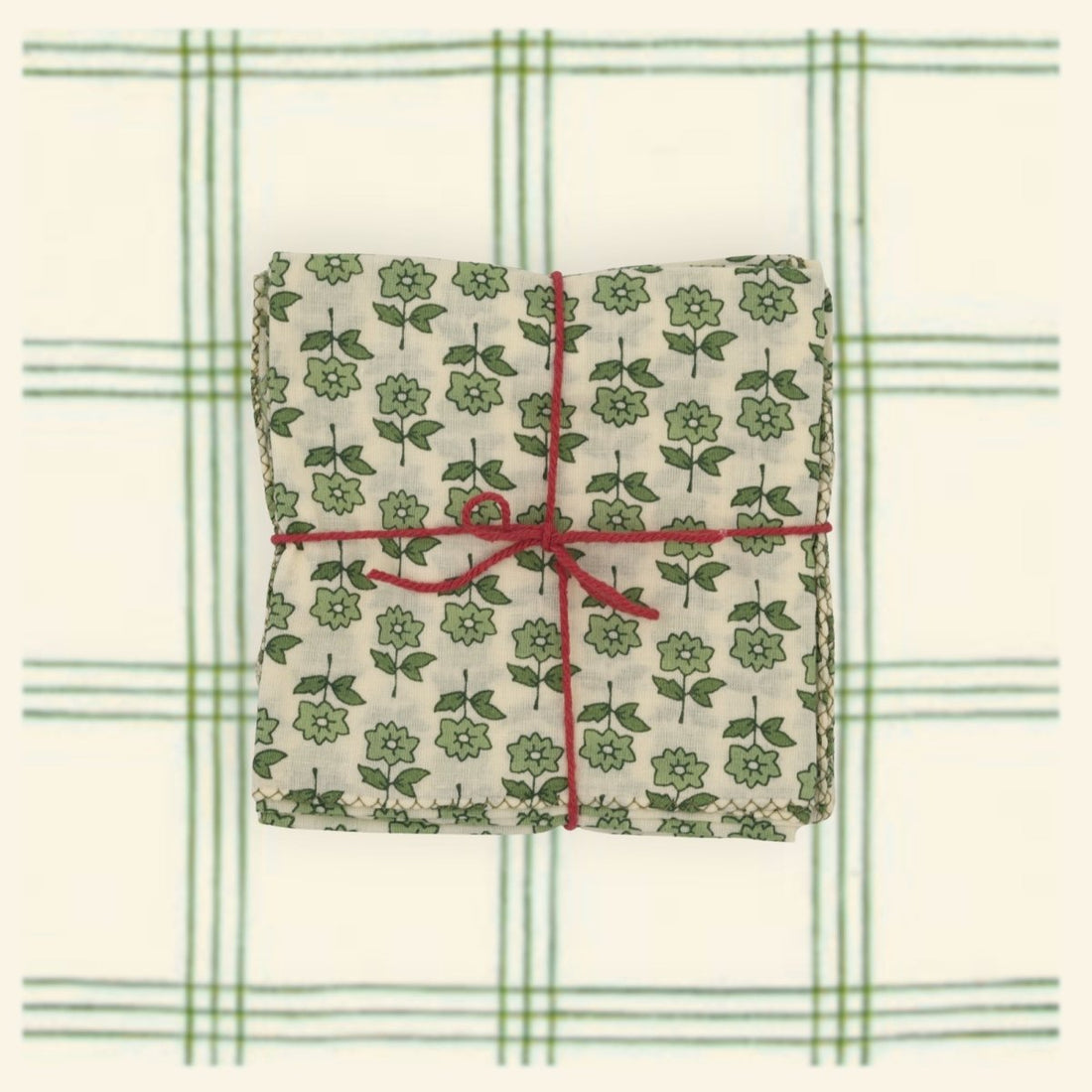 Serviettes de table x4 Bourrache Loden - Suzette