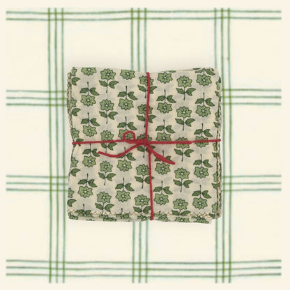 Serviettes de table x4 Bourrache Loden - Suzette