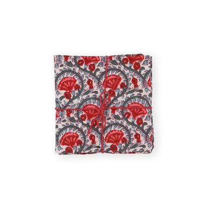 Serviettes de table x4 Celosia Tomato - Suzette