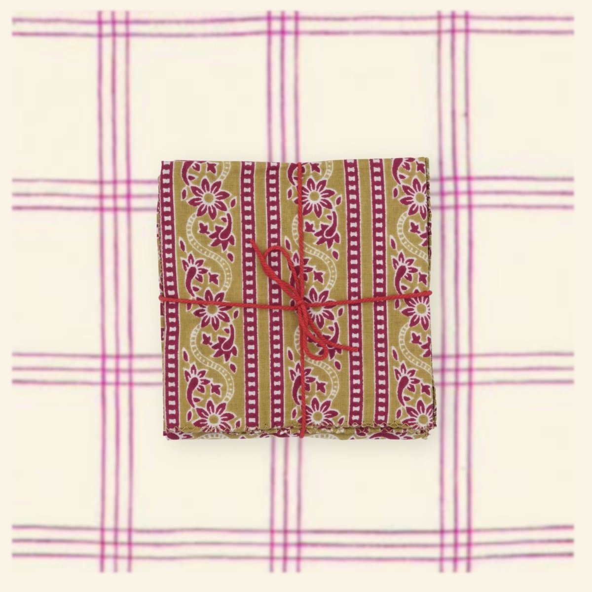 Serviettes de table x4 Craspedia Tango - Suzette