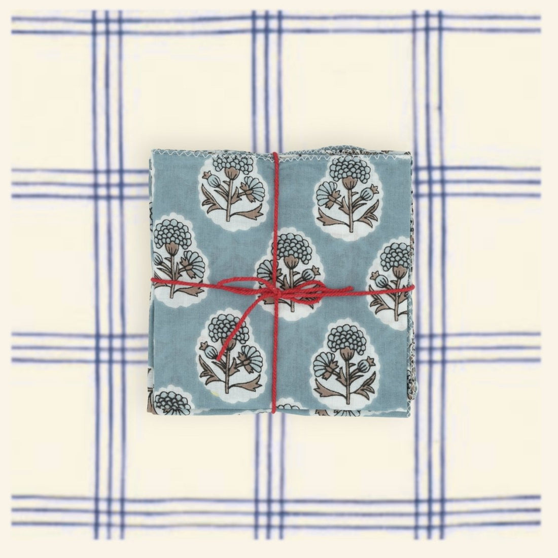 Serviettes de table x4 Crocus Denim - Suzette