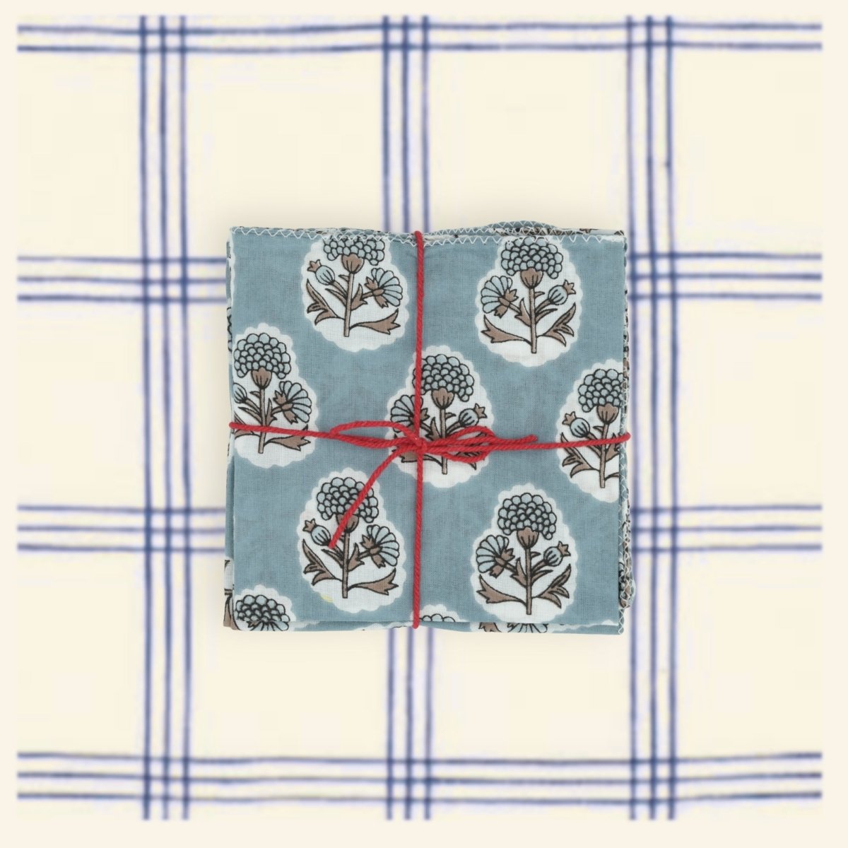 Serviettes de table x4 Crocus Denim - Suzette
