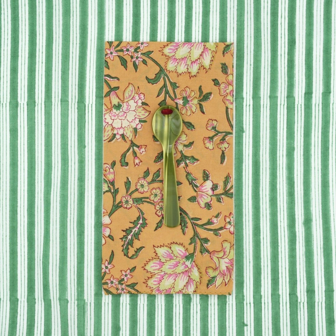 Serviettes de table x4 Dentelaire Moutarde - Suzette