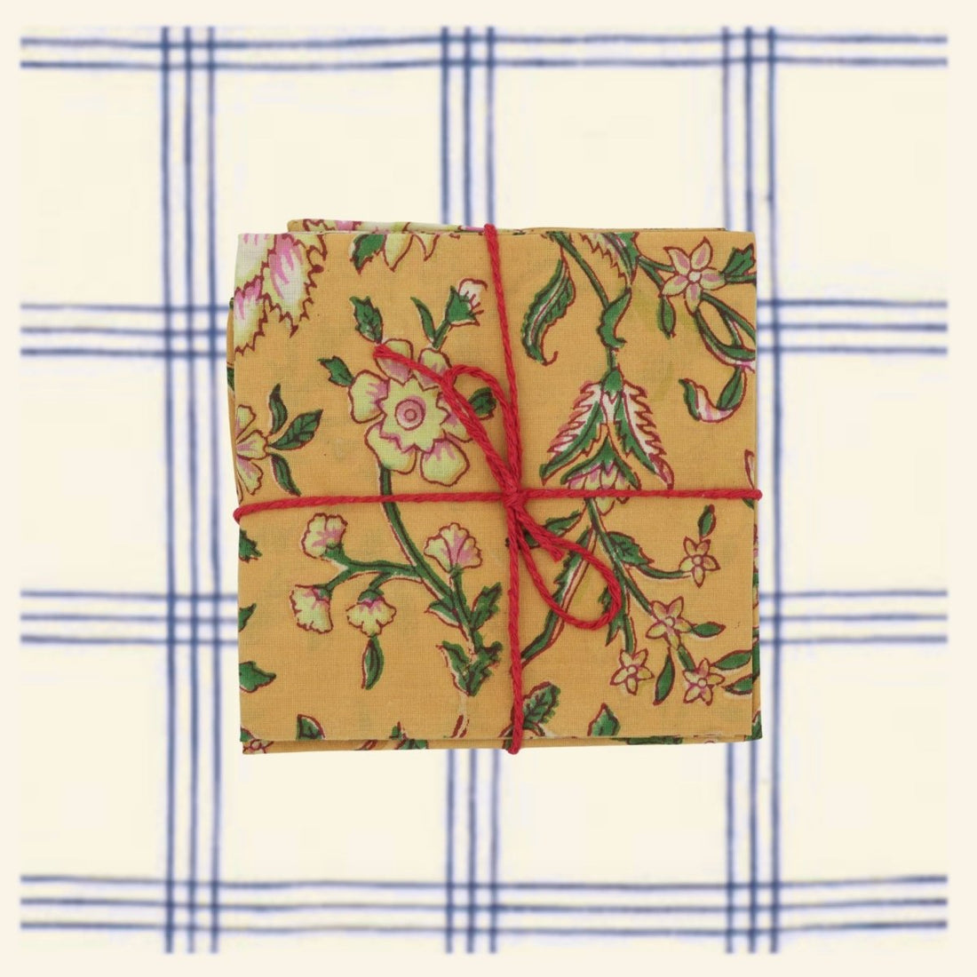 Serviettes de table x4 Dentelaire Moutarde - Suzette