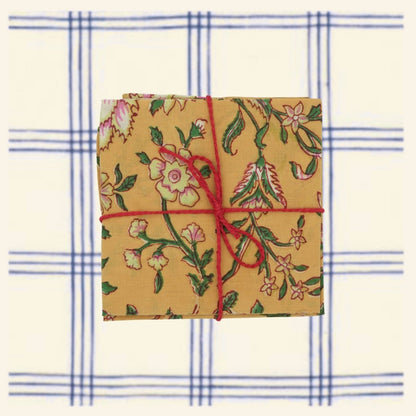 Serviettes de table x4 Dentelaire Moutarde - Suzette