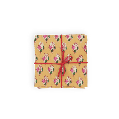 Serviettes de table x4 Epilobe Moutarde - Suzette