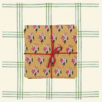 Serviettes de table x4 Epilobe Moutarde - Suzette