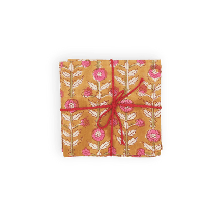Serviettes de table x4 Iberis Moutarde - Suzette