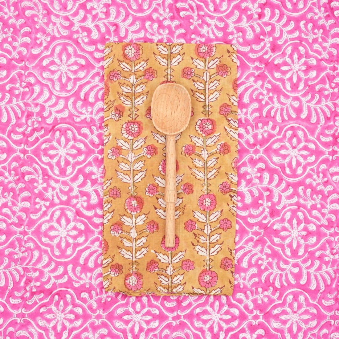 Serviettes de table x4 Iberis Moutarde - Suzette