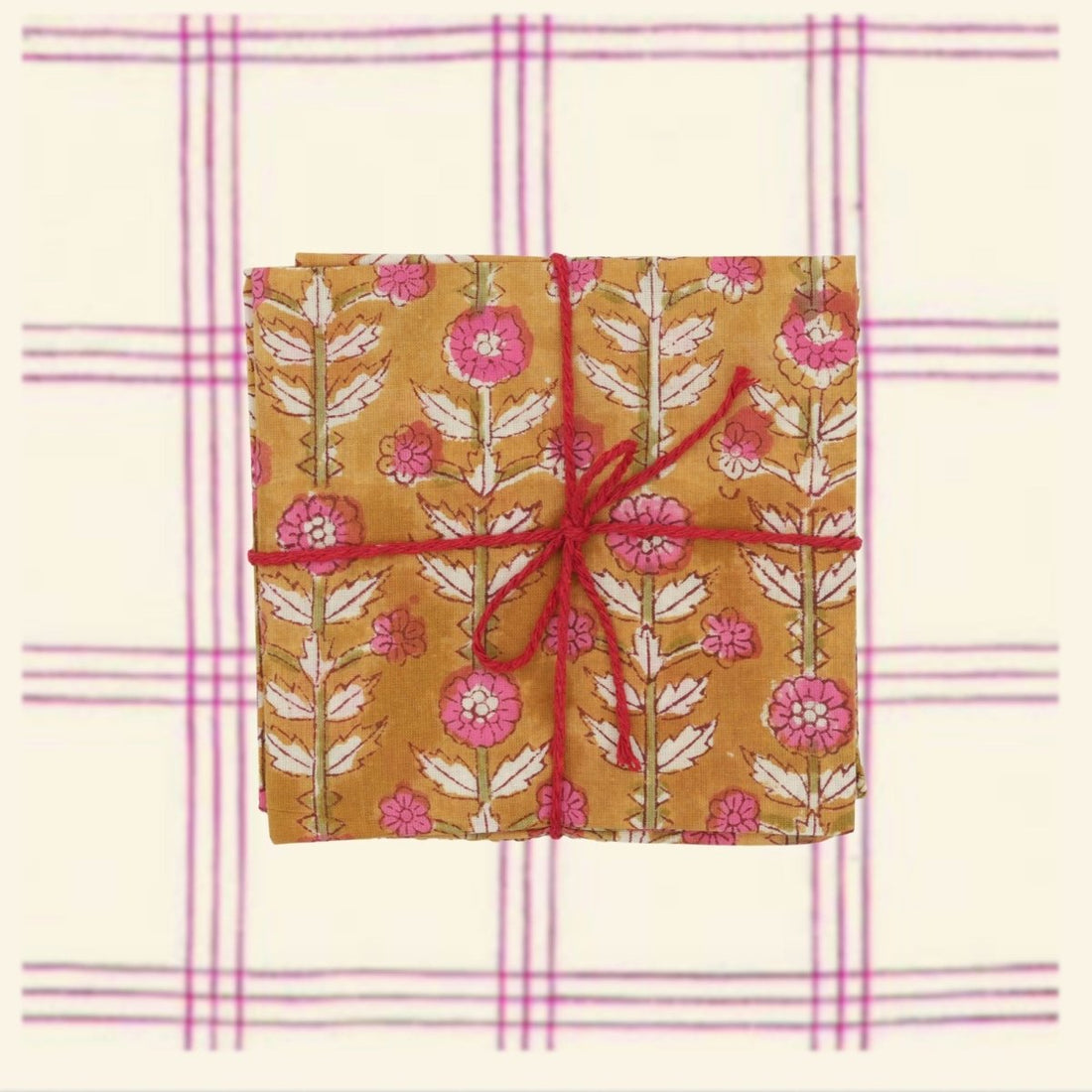 Serviettes de table x4 Iberis Moutarde - Suzette