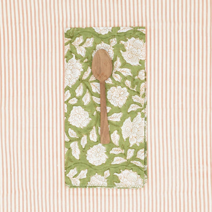 Serviettes de table x4 Iris Olive - Suzette à table