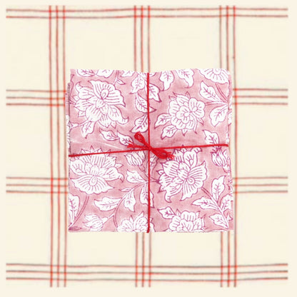 Serviettes de table x4 Iris Pink - Suzette