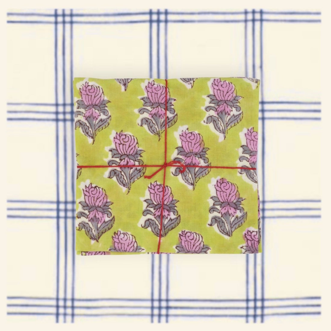 Serviettes de table x4 Jonquille Lime - Suzette