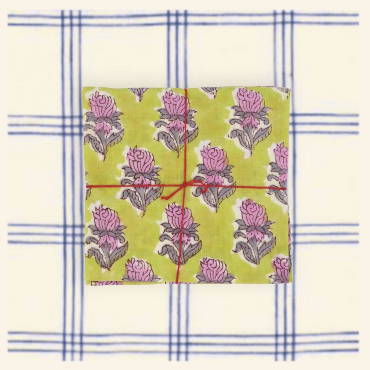 Serviettes de table x4 Jonquille Lime - Suzette