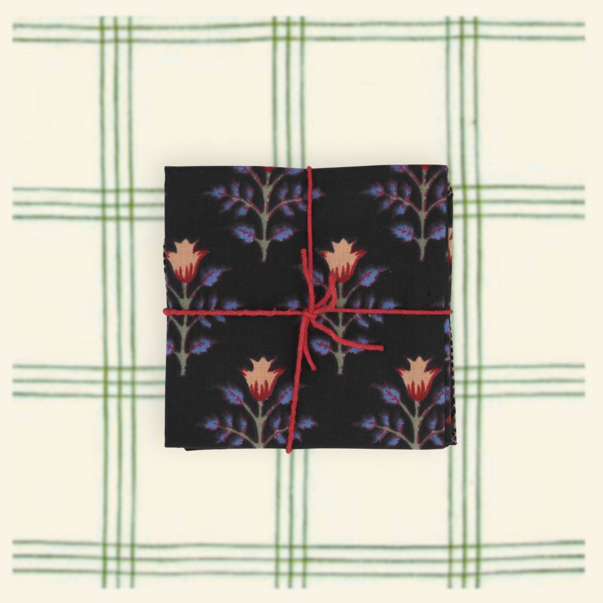 Serviettes de table x4 Lily Black - Suzette
