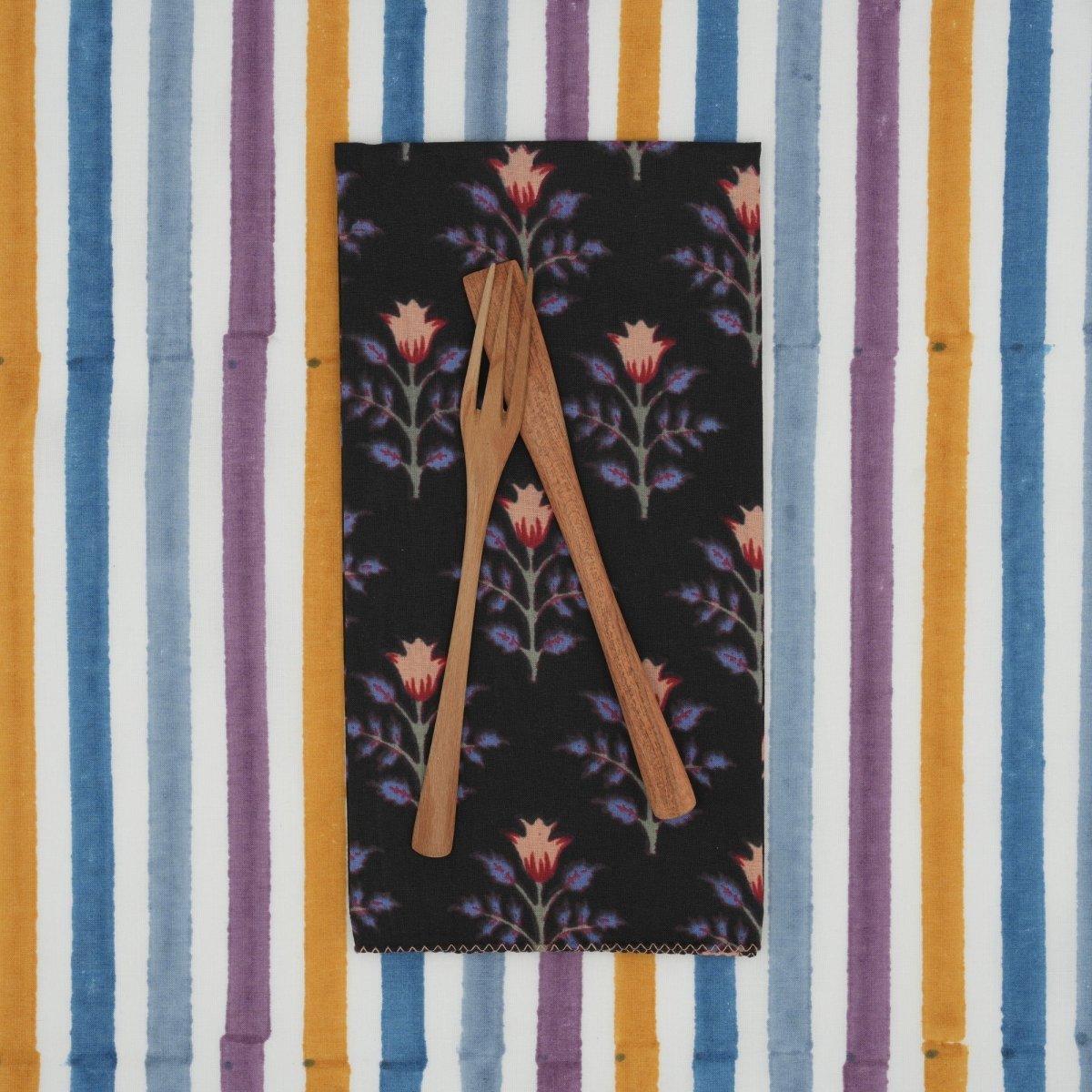 Serviettes de table x4 Lily Black - Suzette