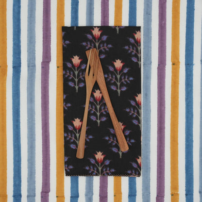 Serviettes de table x4 Lily Black - Suzette