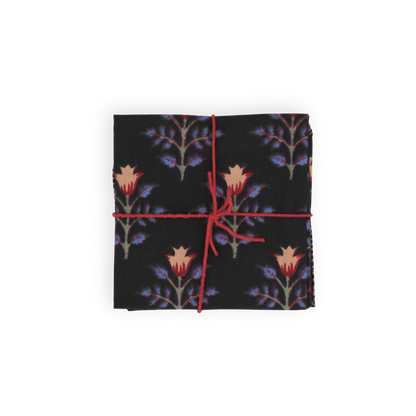Serviettes de table x4 Lily Black - Suzette