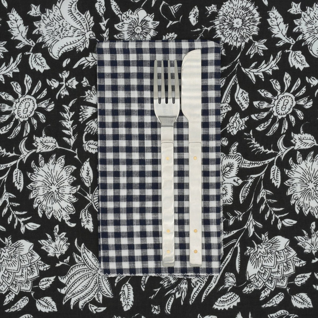 Serviettes de table x4 Mousson Black - Suzette