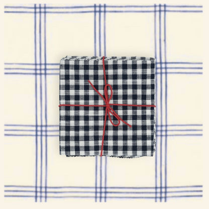 Serviettes de table x4 Mousson Black - Suzette