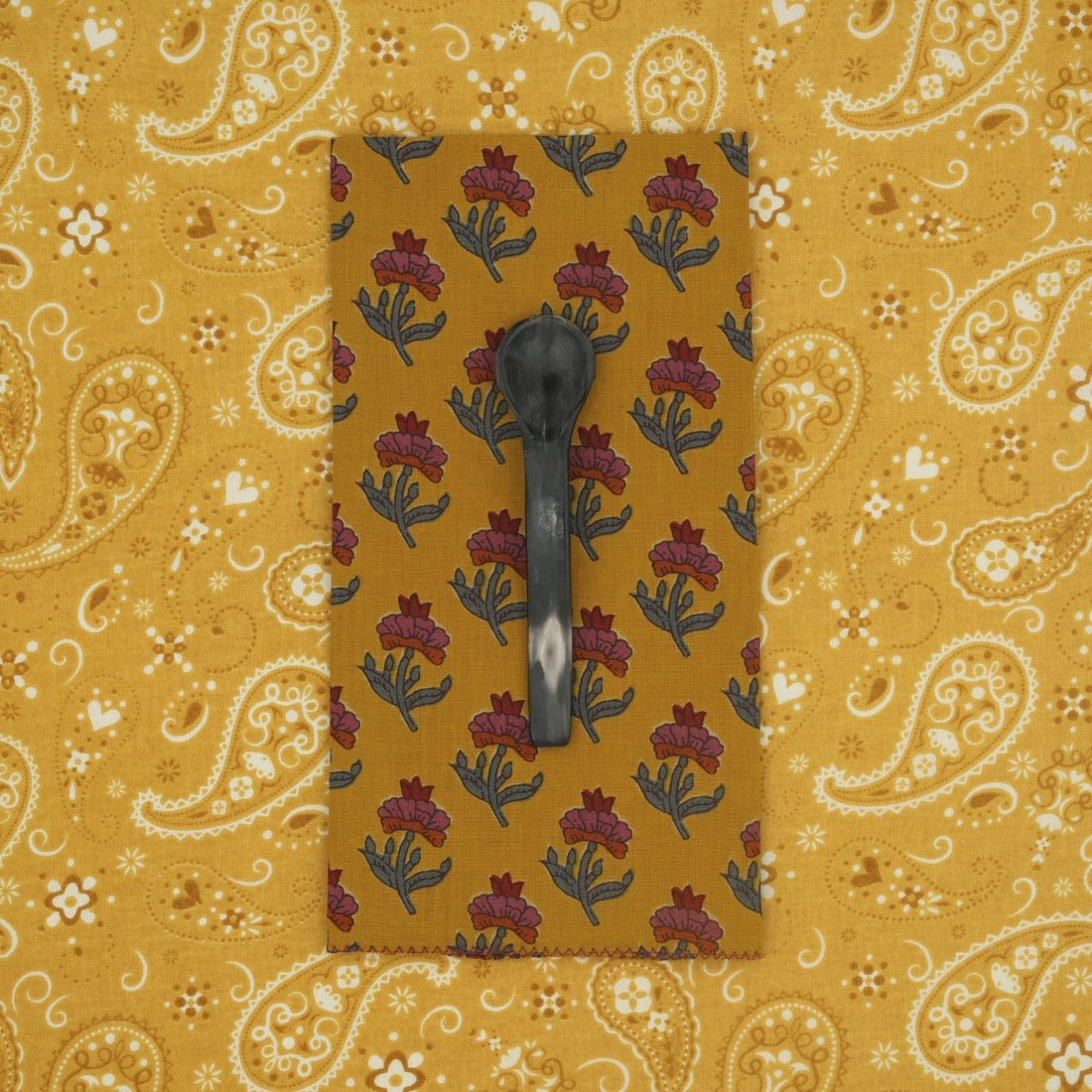 Serviettes de table x4 Oxalis Moutarde - Suzette