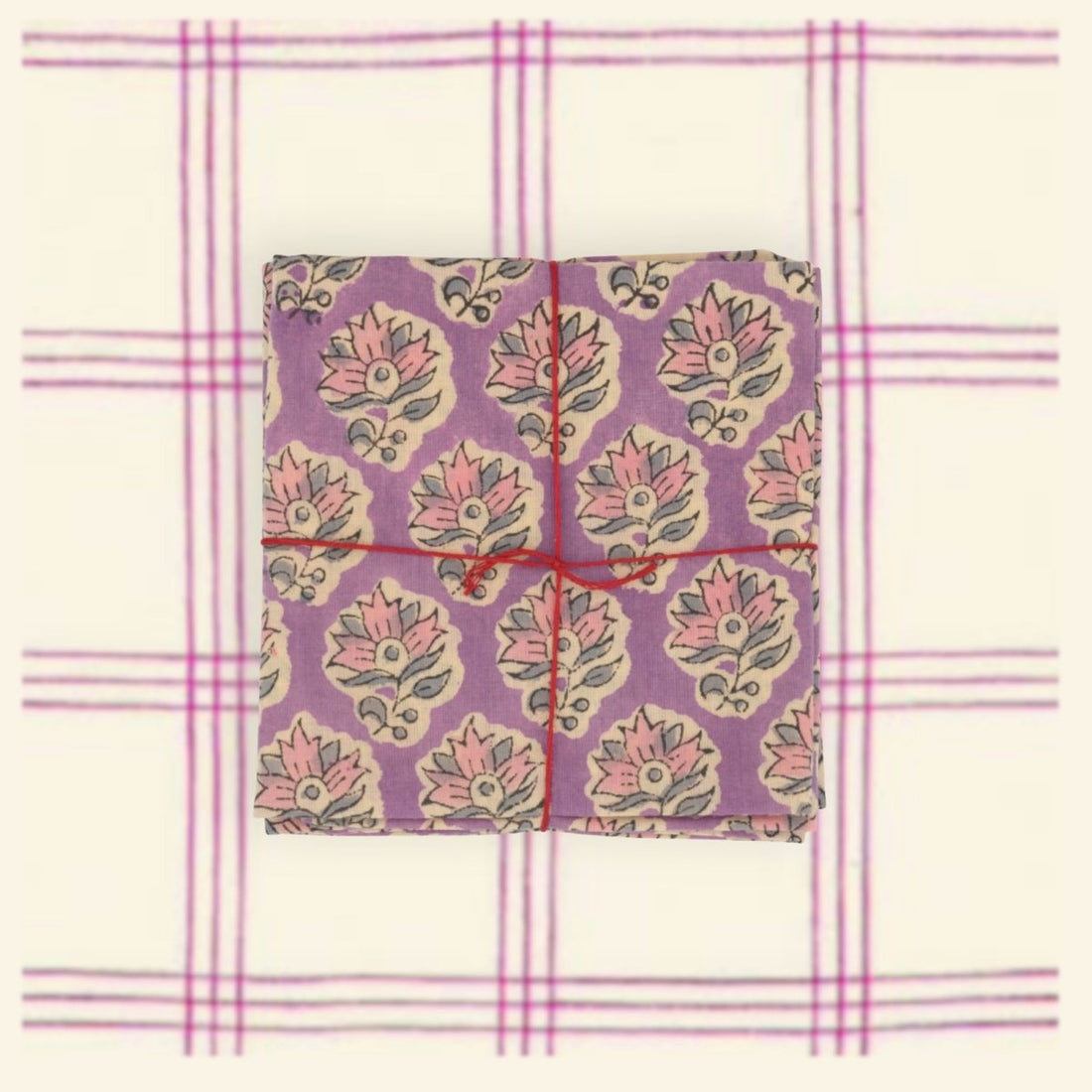 Serviettes de table x4 Oxalis Violet - Suzette