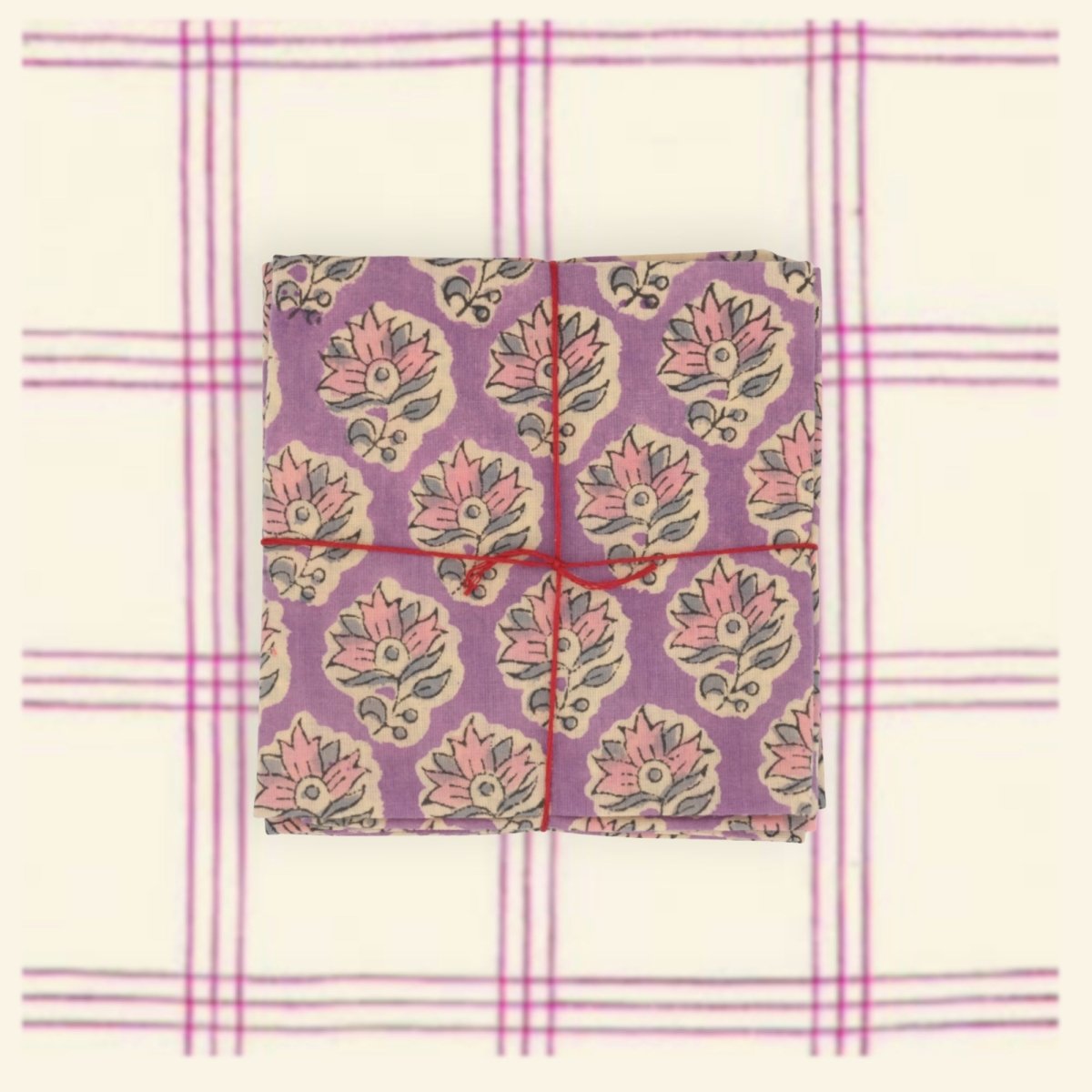 Serviettes de table x4 Oxalis Violet - Suzette