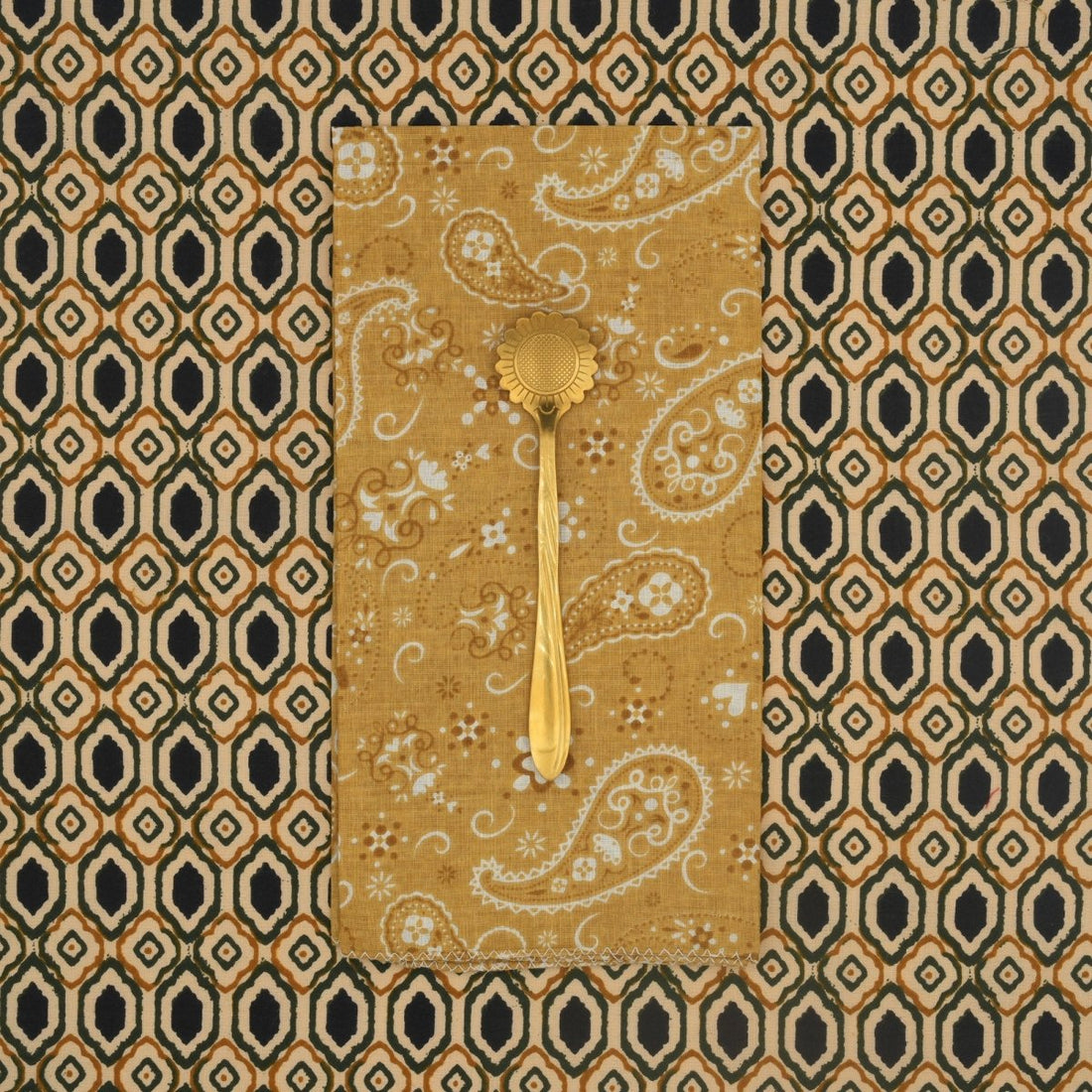 Serviettes de table x4 Paisley Gold - Suzette