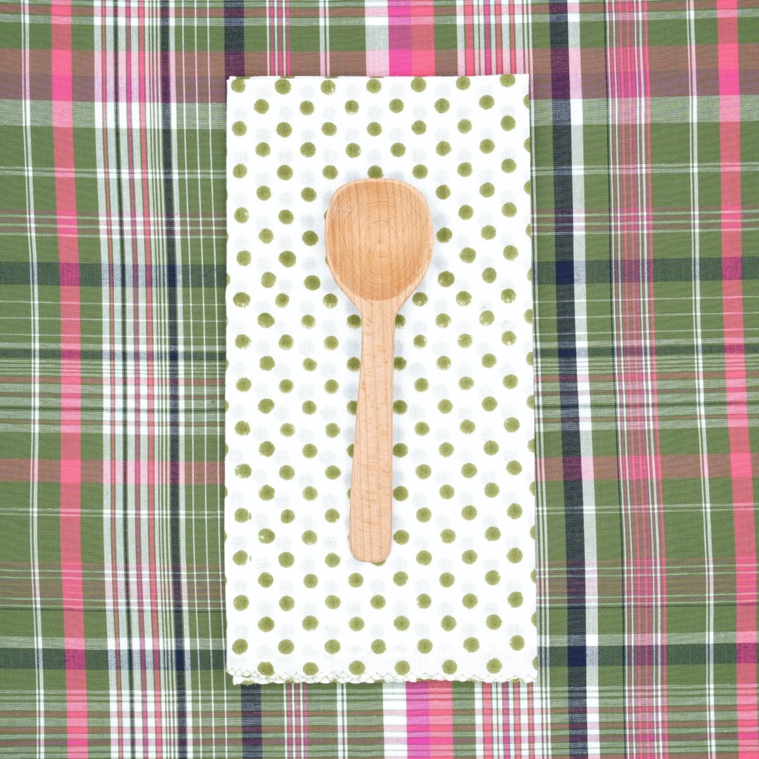 Serviettes de table x4 Polka Fennel - Suzette