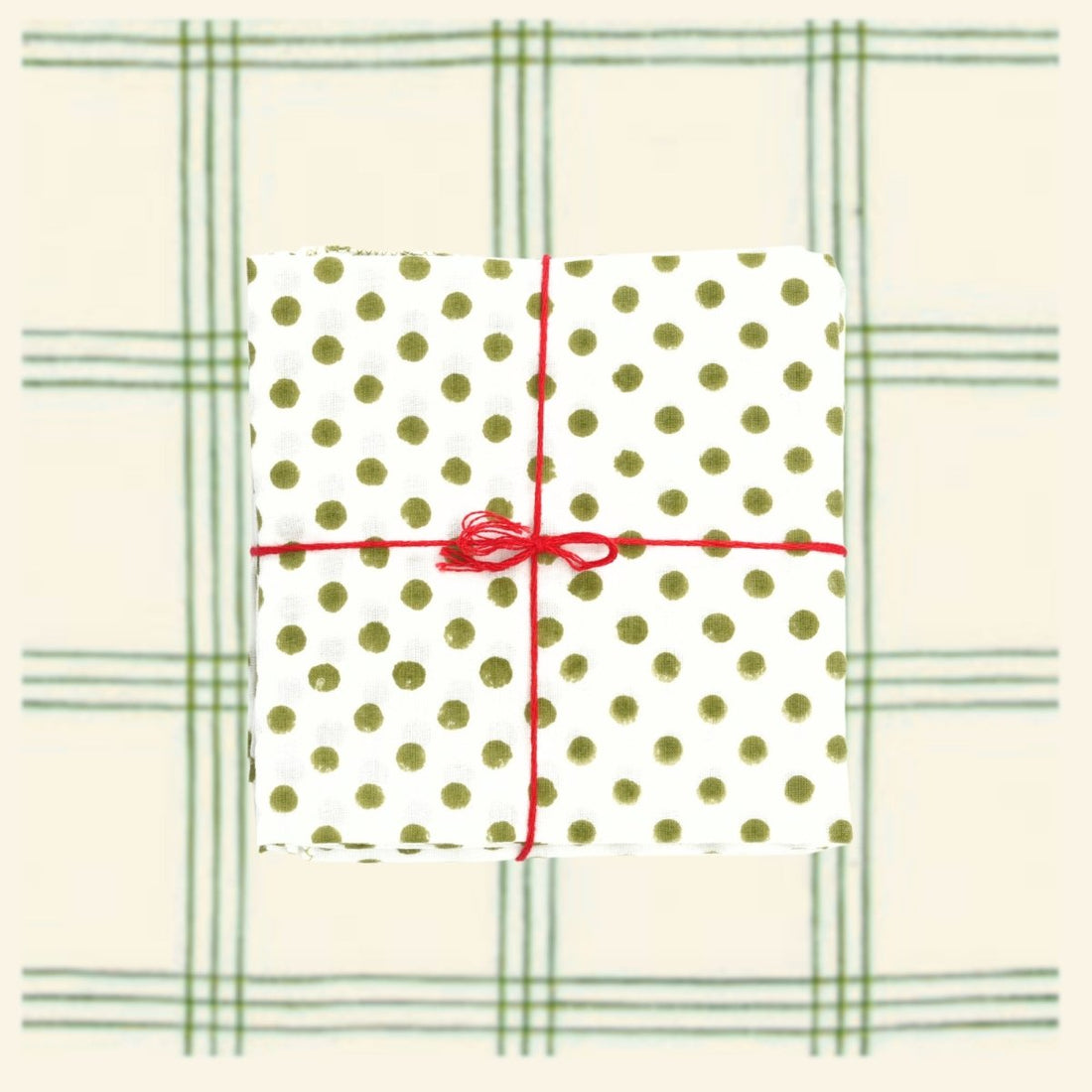 Serviettes de table x4 Polka Fennel - Suzette