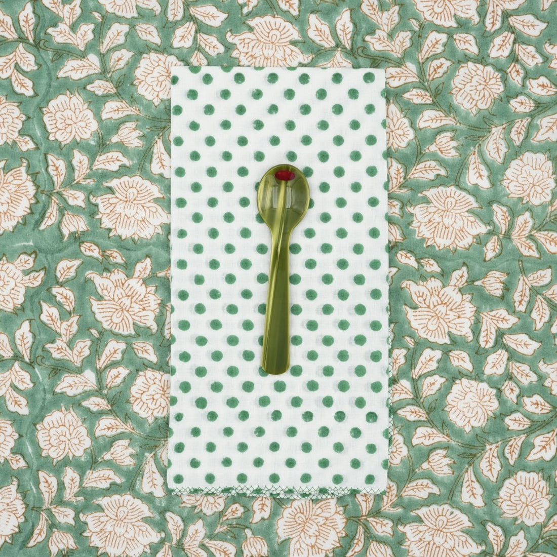 Serviettes de table x4 Polka Juniper - Suzette