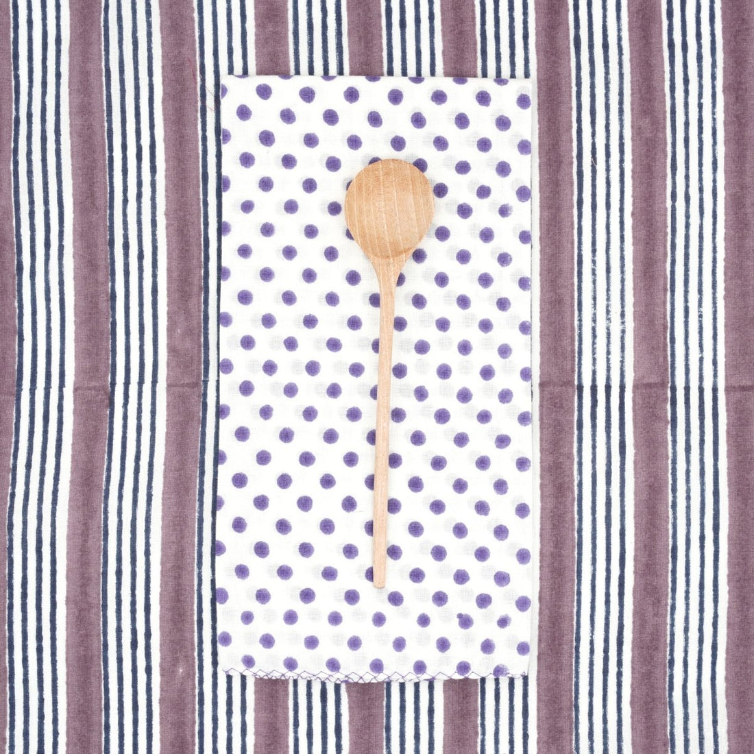 Serviettes de table x4 Polka Violet - Suzette