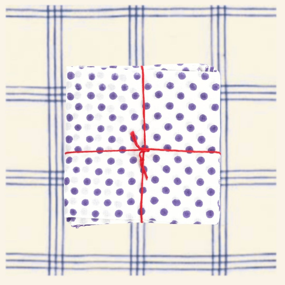 Serviettes de table x4 Polka Violet - Suzette